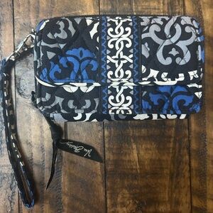 Vera Bradley retired Canterberry Cobalt pattern wristlet wallet